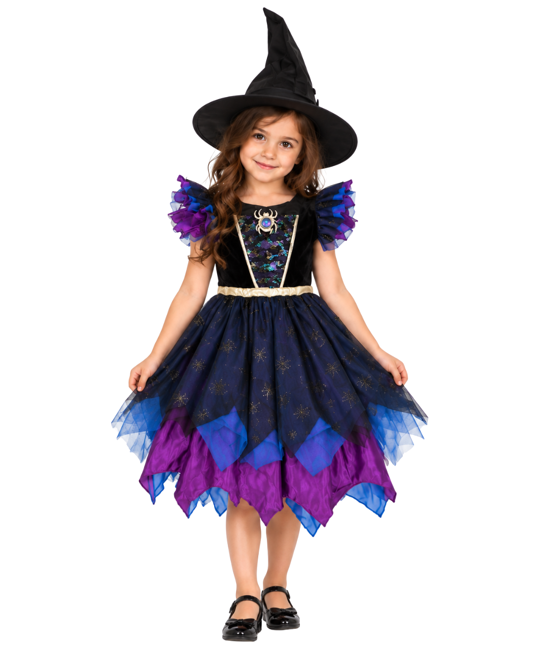 Halloween Fancy light up Witch Dress With hat