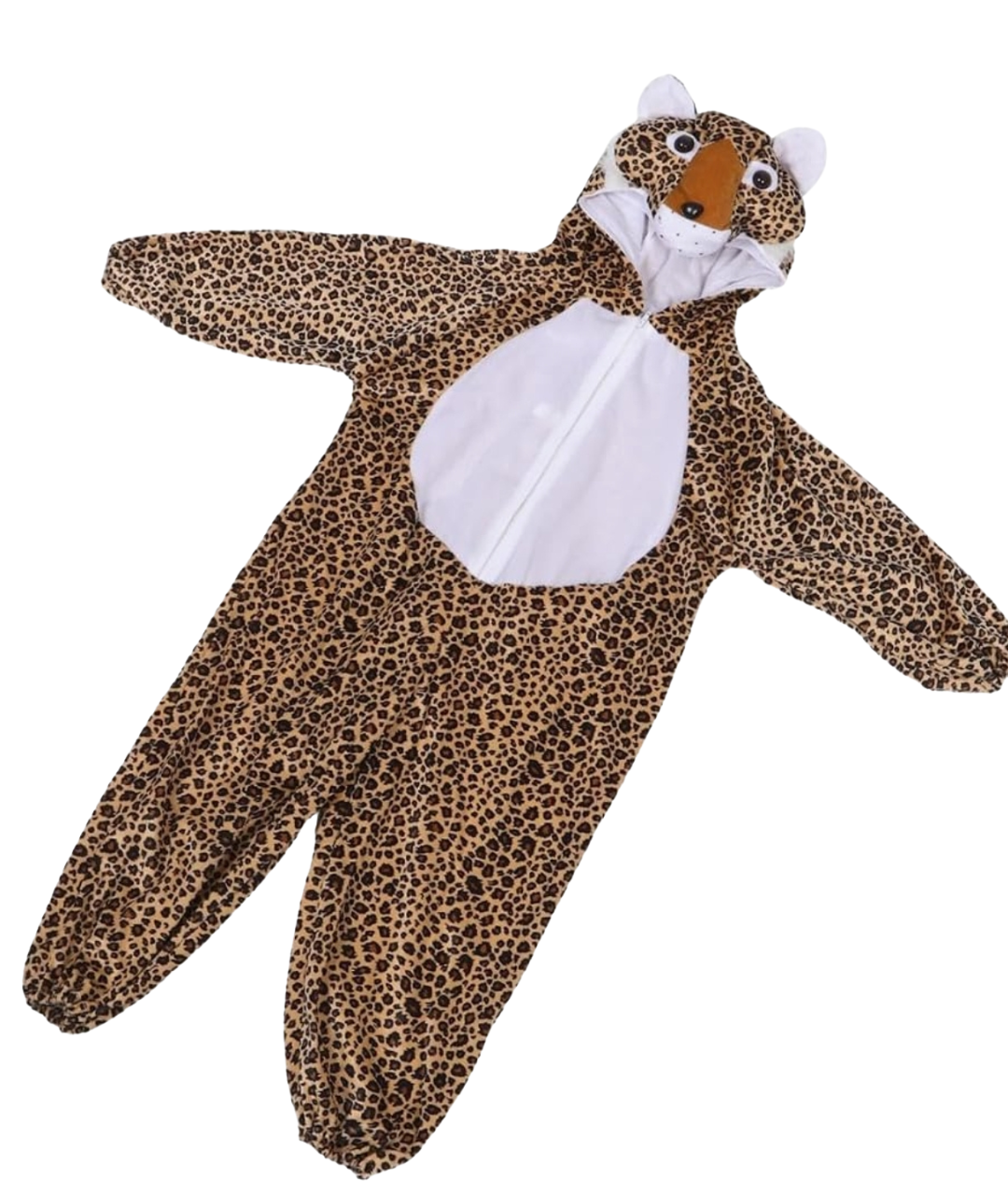 Kids Cheetah Facy Costume overall with attached hat