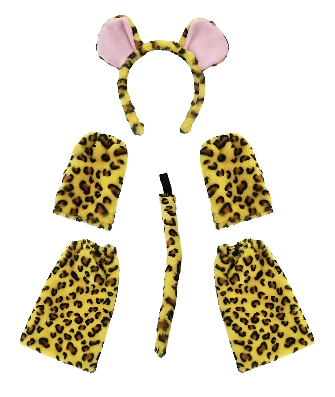 Erwachsene Leopard Ohren Und Riesig Schwanz Set Kostüm Stirnband Kostüm Zubehör