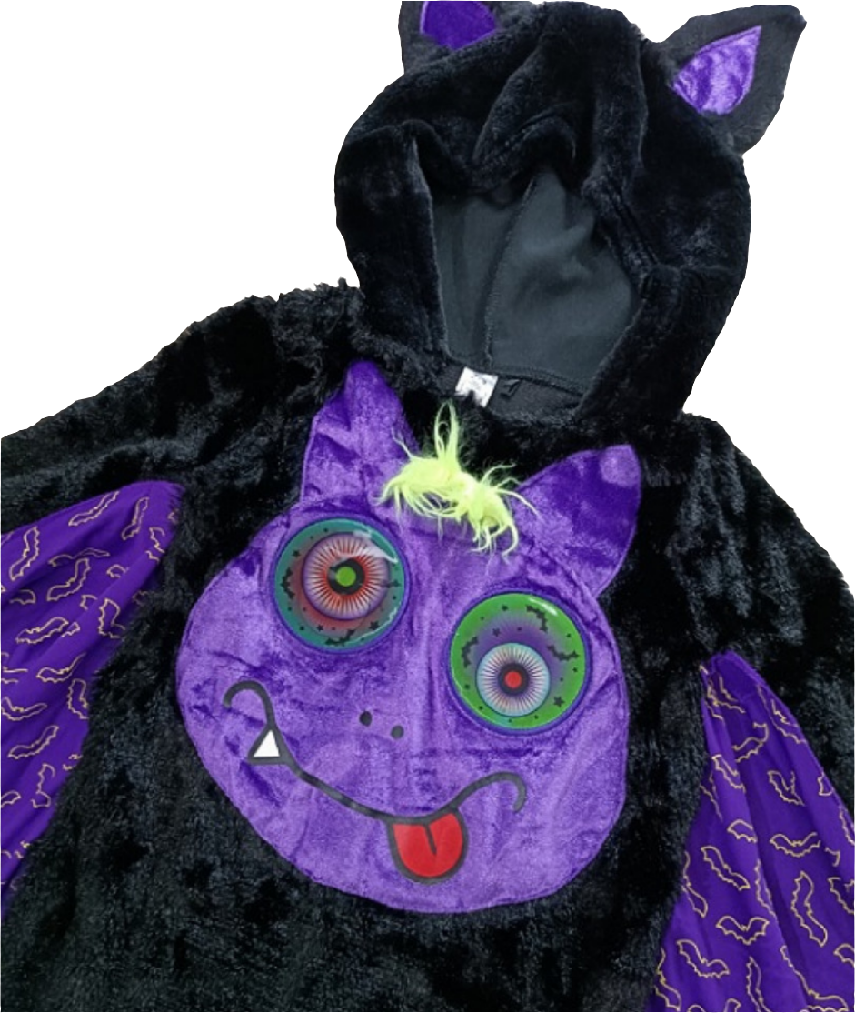 Bat Halloween Costume Bat 3d eyes Kids Fancy Dress Black and Purple1