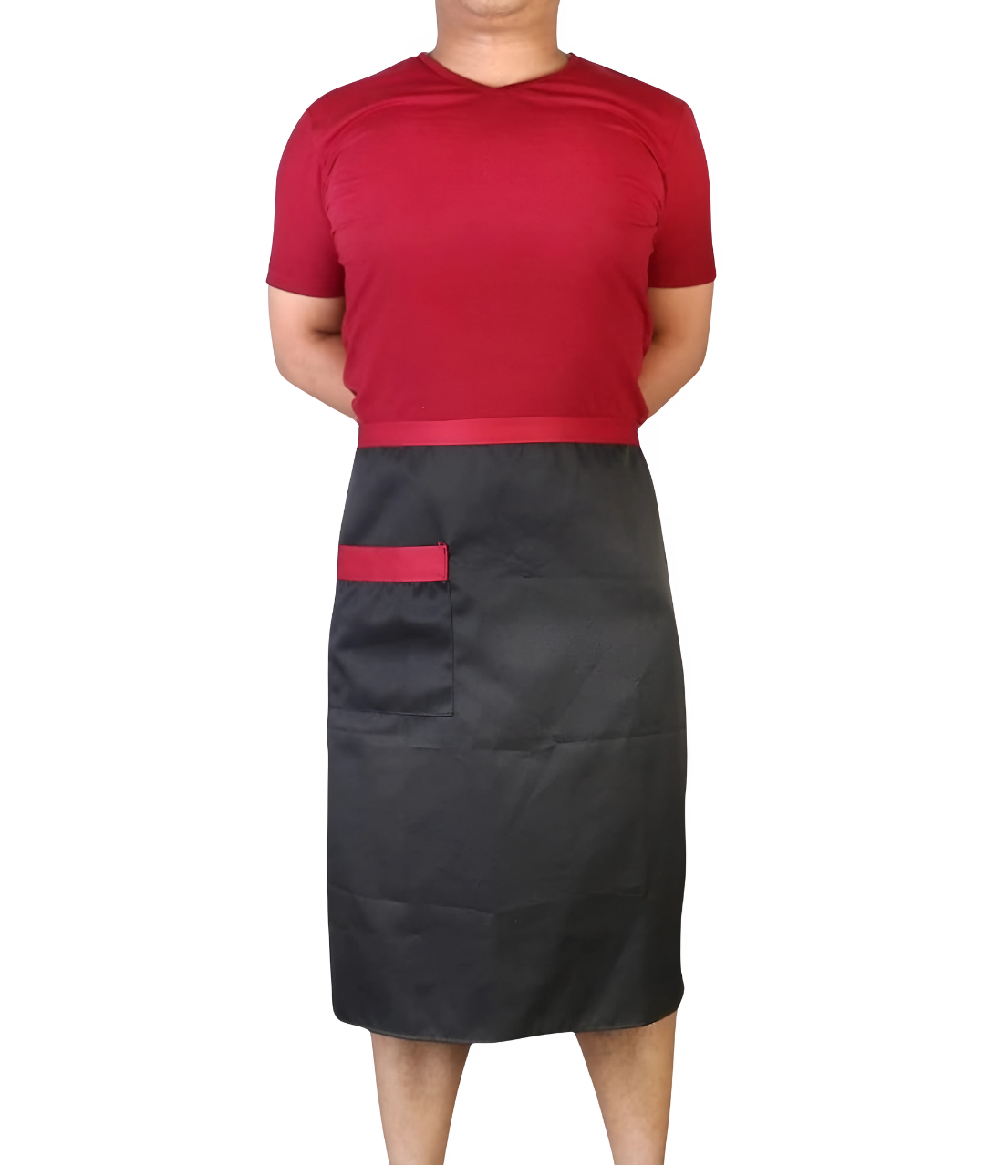 Black Red Waist Short Apron with Pockets for for Men Women3-set in Jordan