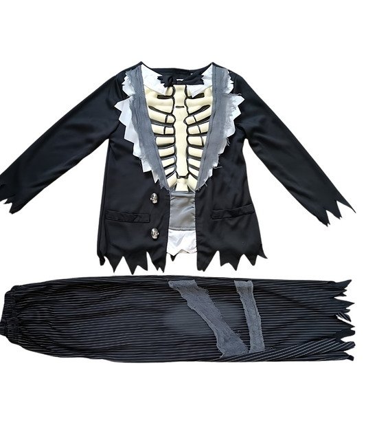Boy Halloween Skeleton Costume Set Kids Grunge Long Sleeve 