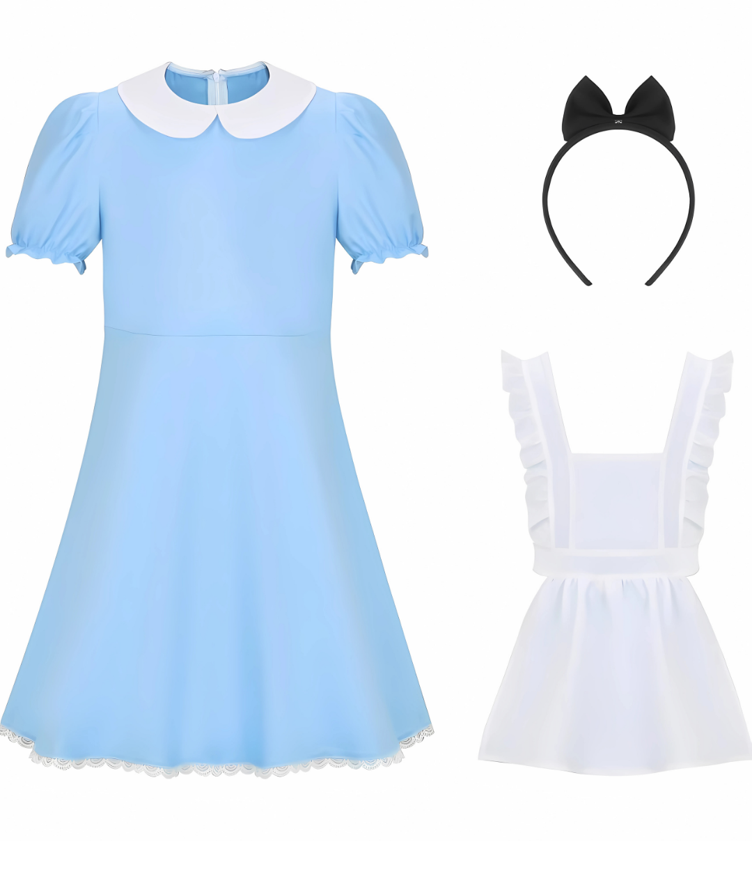 Deerose Kids Alice Costume with Apron Halloween Blue Maid Princess Dress3