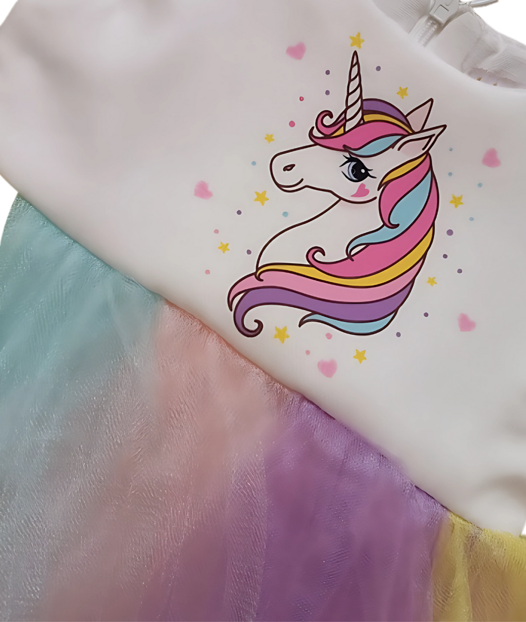 Girls Unicorn Costume Dress Princess Flowers Rainbow Dress Child Cosplay2