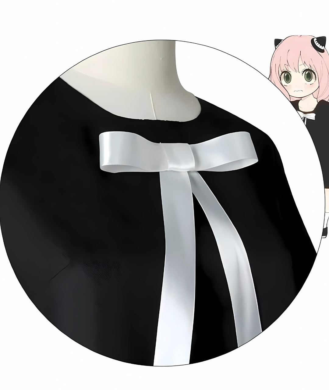 Haikyuu Women Anime Cosplay Costume Home wear Black Dress with Hair Accessories5