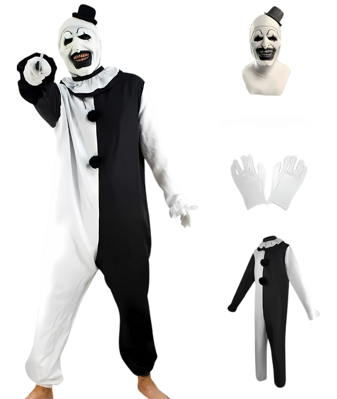 Halloween Clown Costume Bodysuit Art The Clown Cosplay Evil Killer Funny Costume Kids3