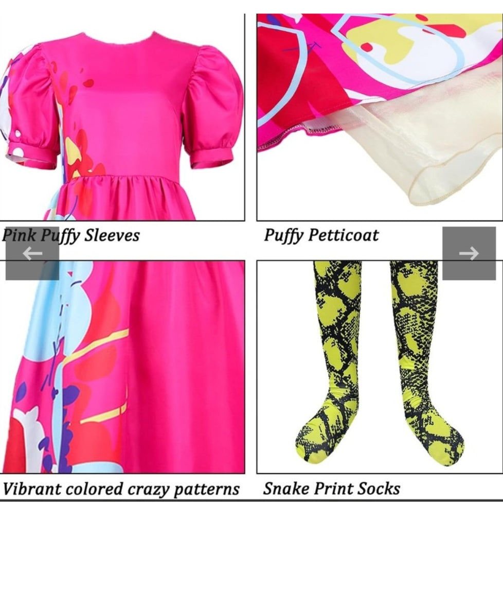 Lagusida Weird Doll Costume Adult Women Pink Dress Outfit Kate Cosplay6