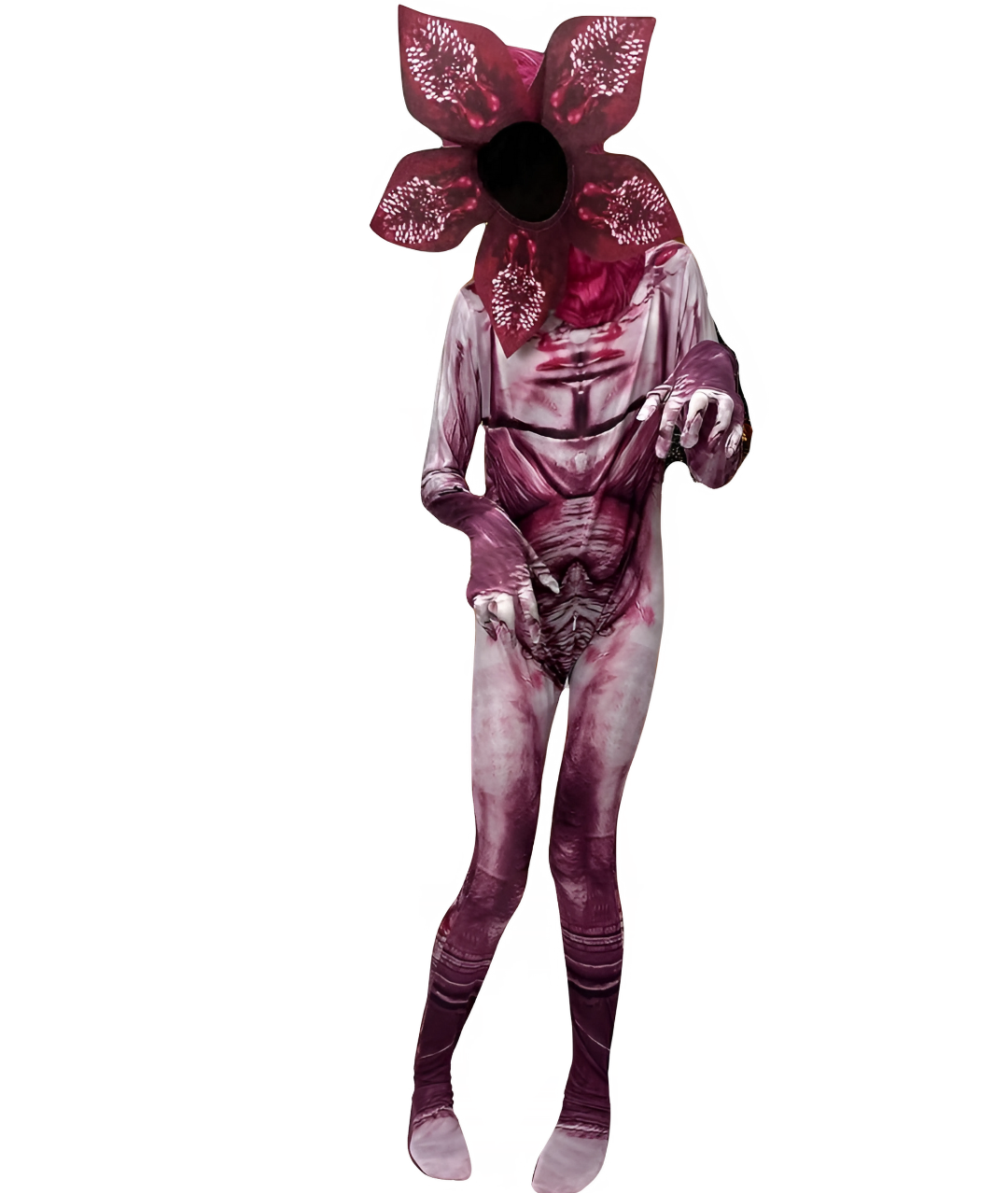 PINK SUIT Demogorgon Costume for Kids Halloween Scary Cosplay Flower Monster Jumpsuit Dress Up With 3D Style Mask