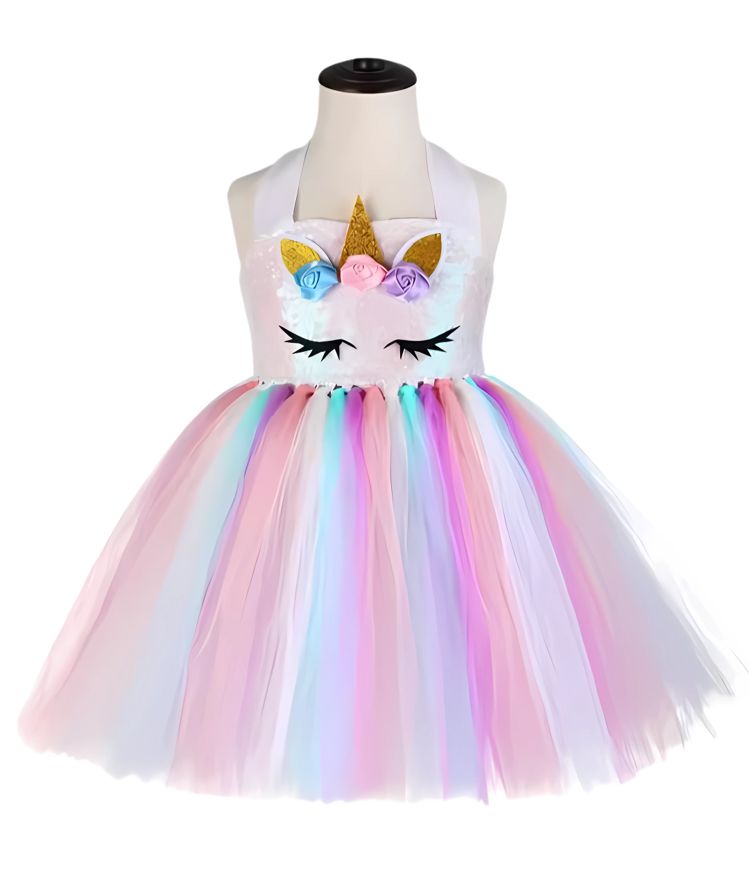 Pastel Girls Unicorn Dress with Wings and Headband2
