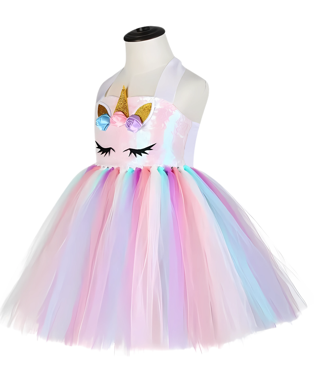 Pastel Girls Unicorn Dress with Wings and Headband3