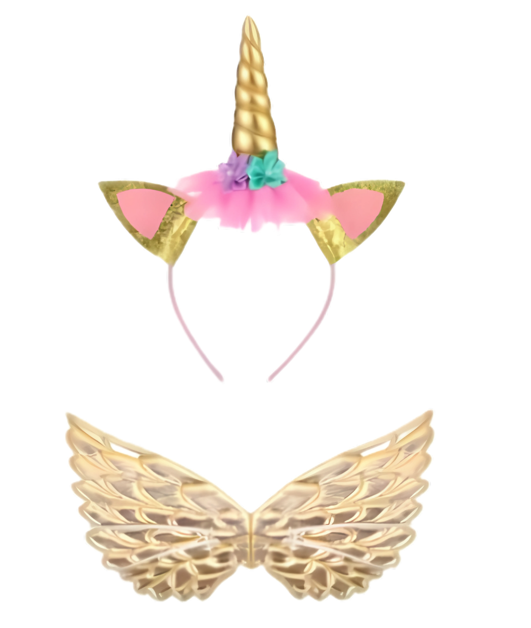 Pastel Girls Unicorn Dress with Wings and Headband5