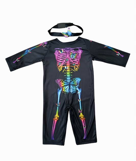 Tu, Butterfly Halloween Colorful Rainbow Skeleton Costume set in jordan