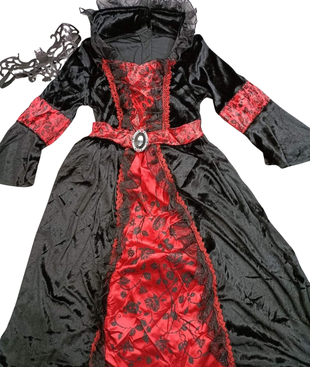 فستان تنكري للفتيات مصاصات دماء باللونين الأسود والأحمر من Spirit Victorian's Vampires Halloween
