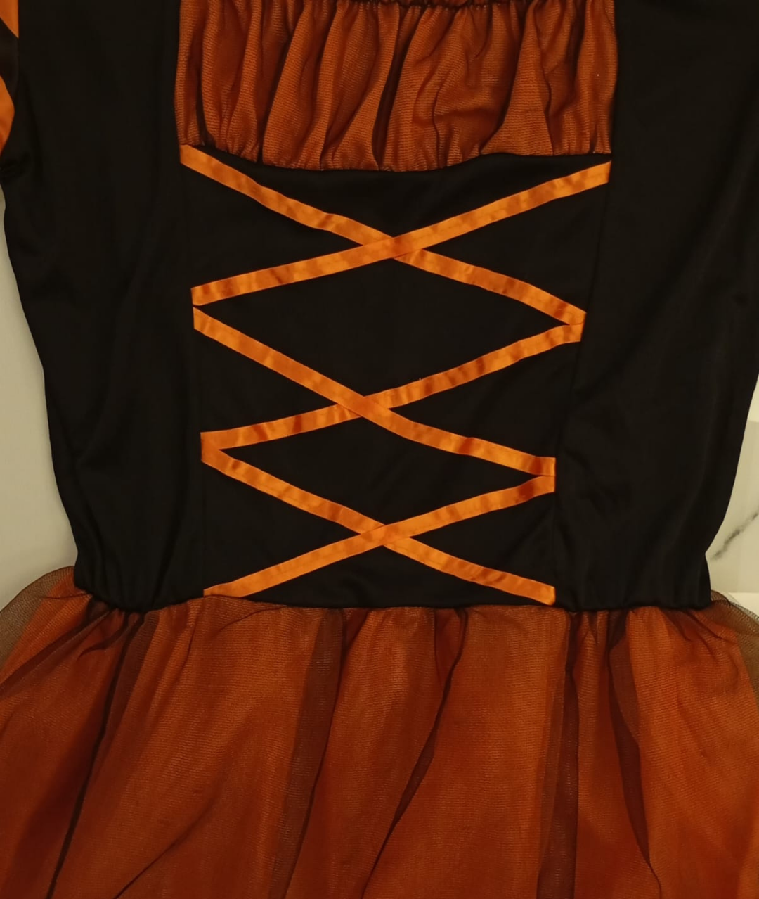 Ladies Witch costume dress black and Orange