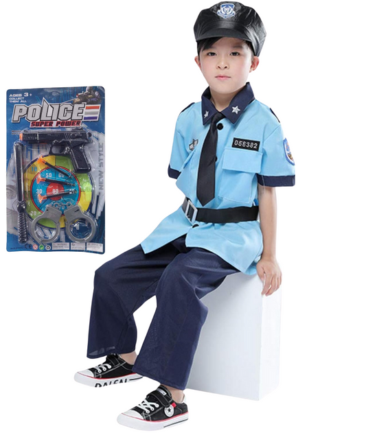 Boys Police Costume Policeman Cop Officer Career Costume Book Week Outfits