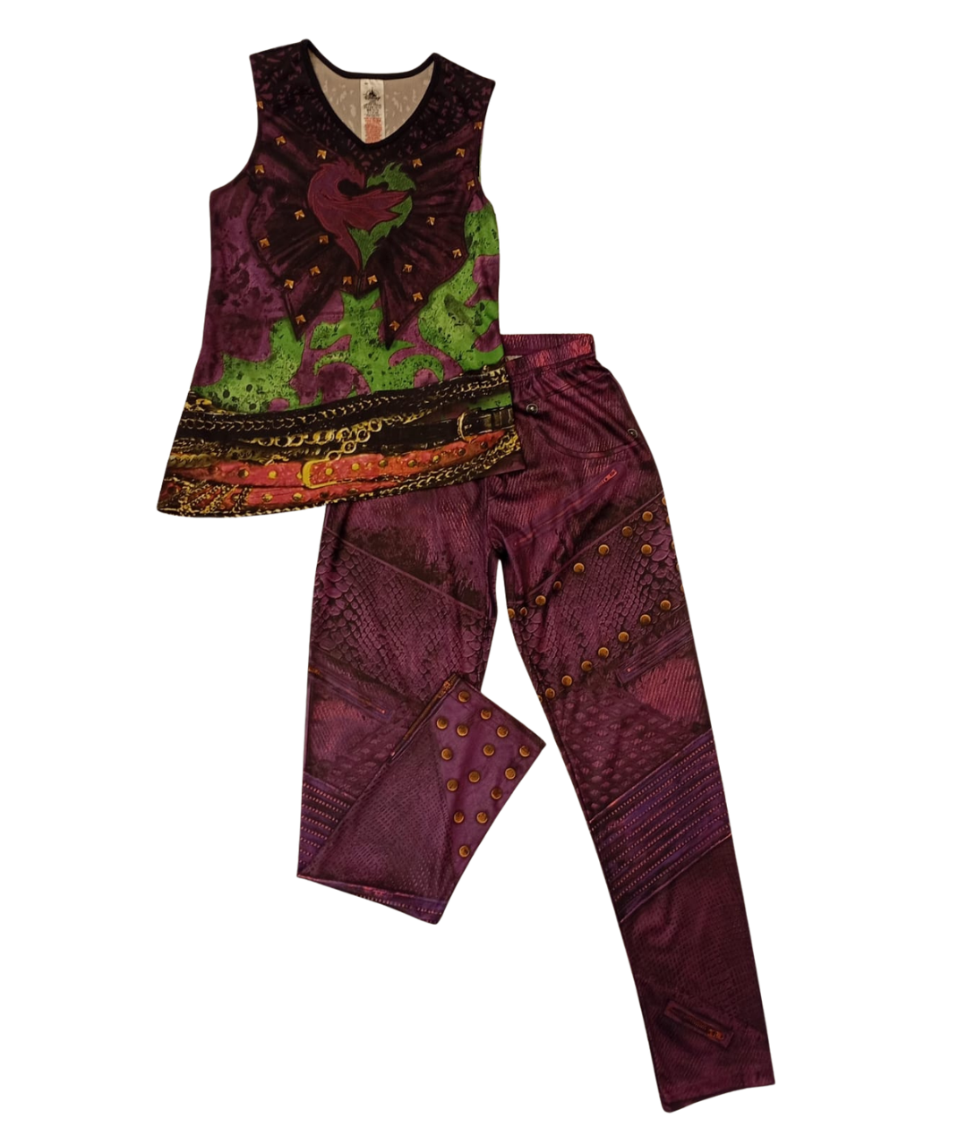 Boys Disney Descendants Mal Costume Purple Leggings and Top