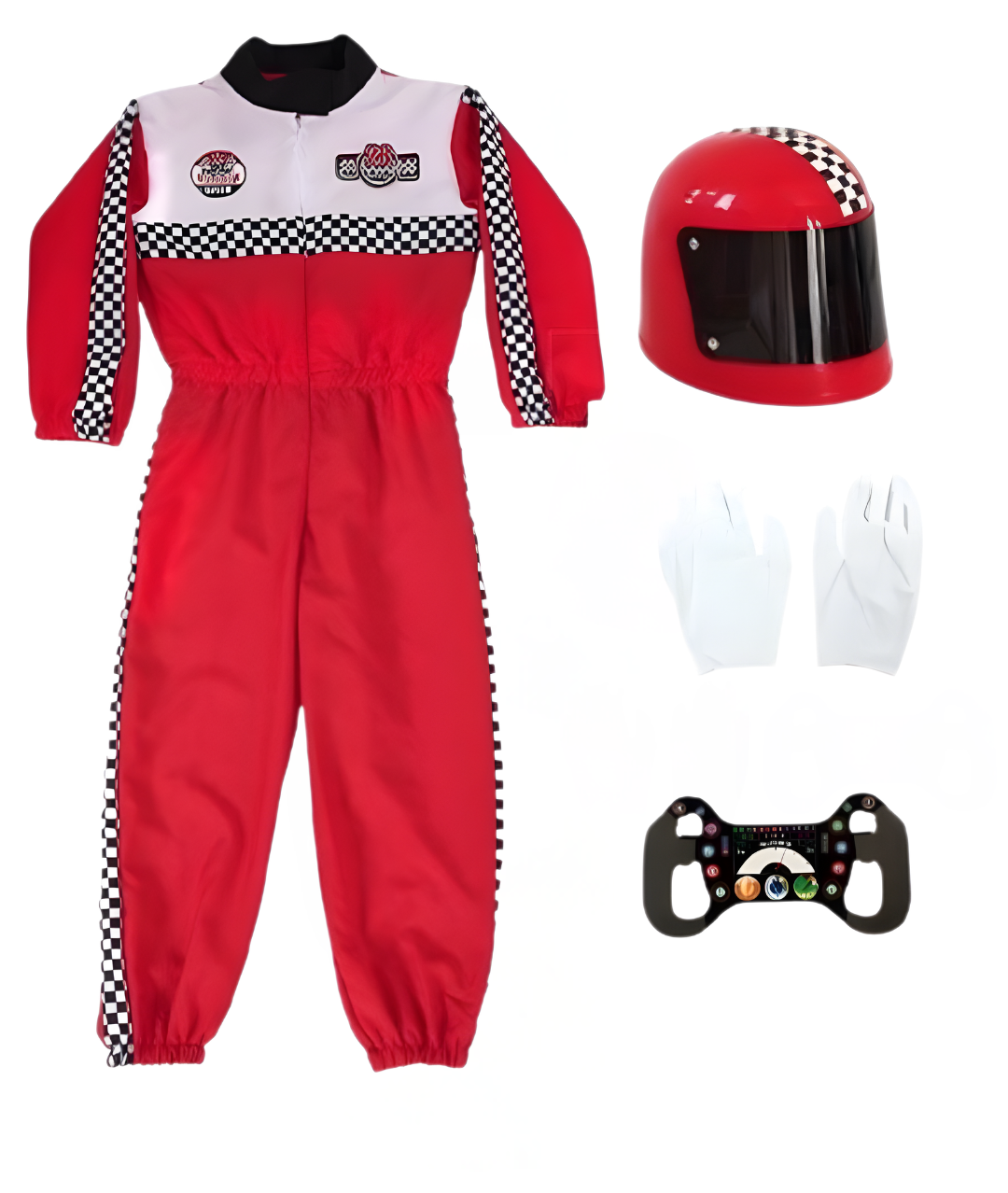 Red Race Car Driver Uniform Kids Boys Racing Driver Costume