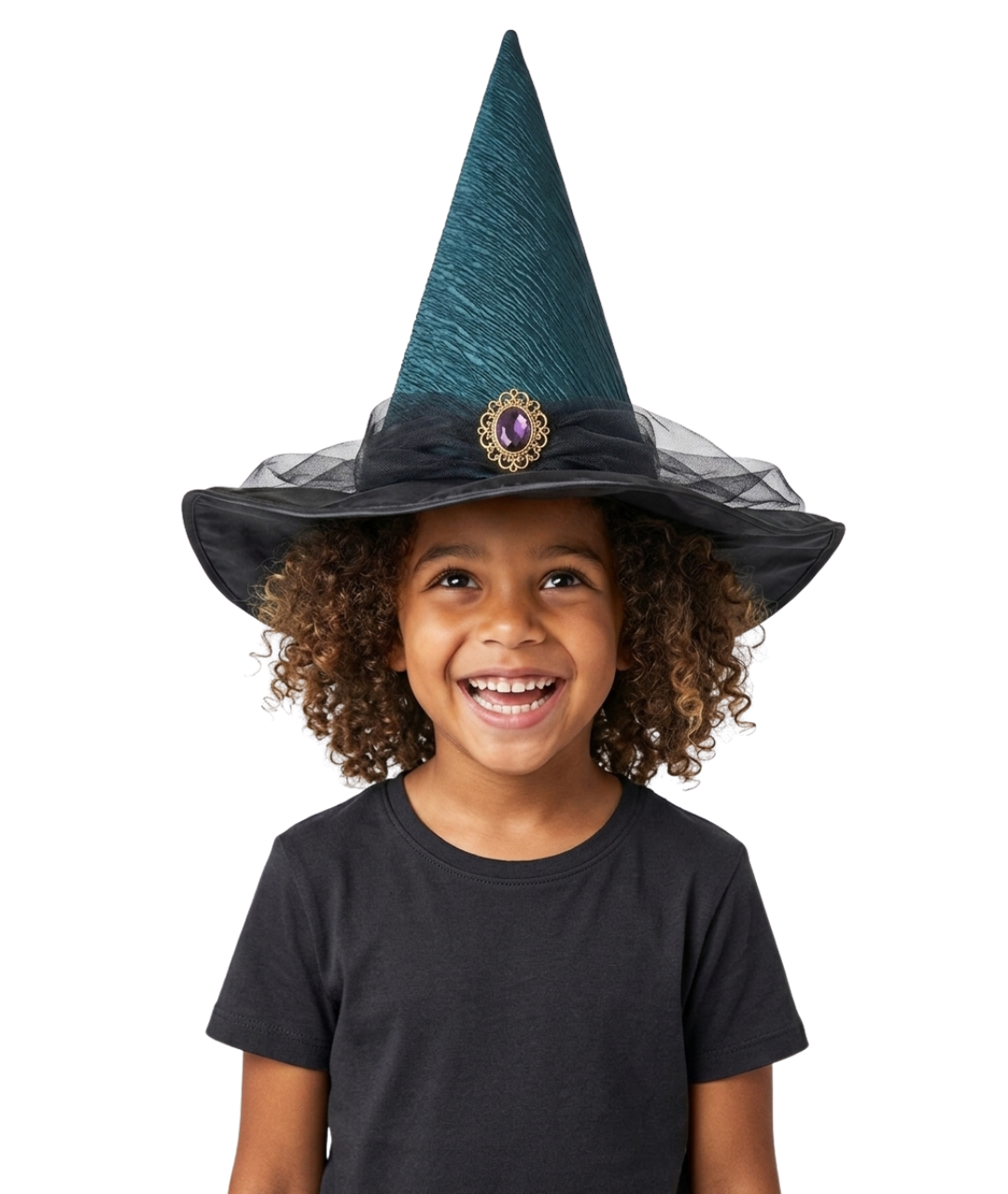 Black and Teal Luxury Witch Hat
