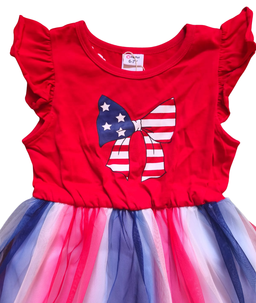 Girls' dress with an American flag colors