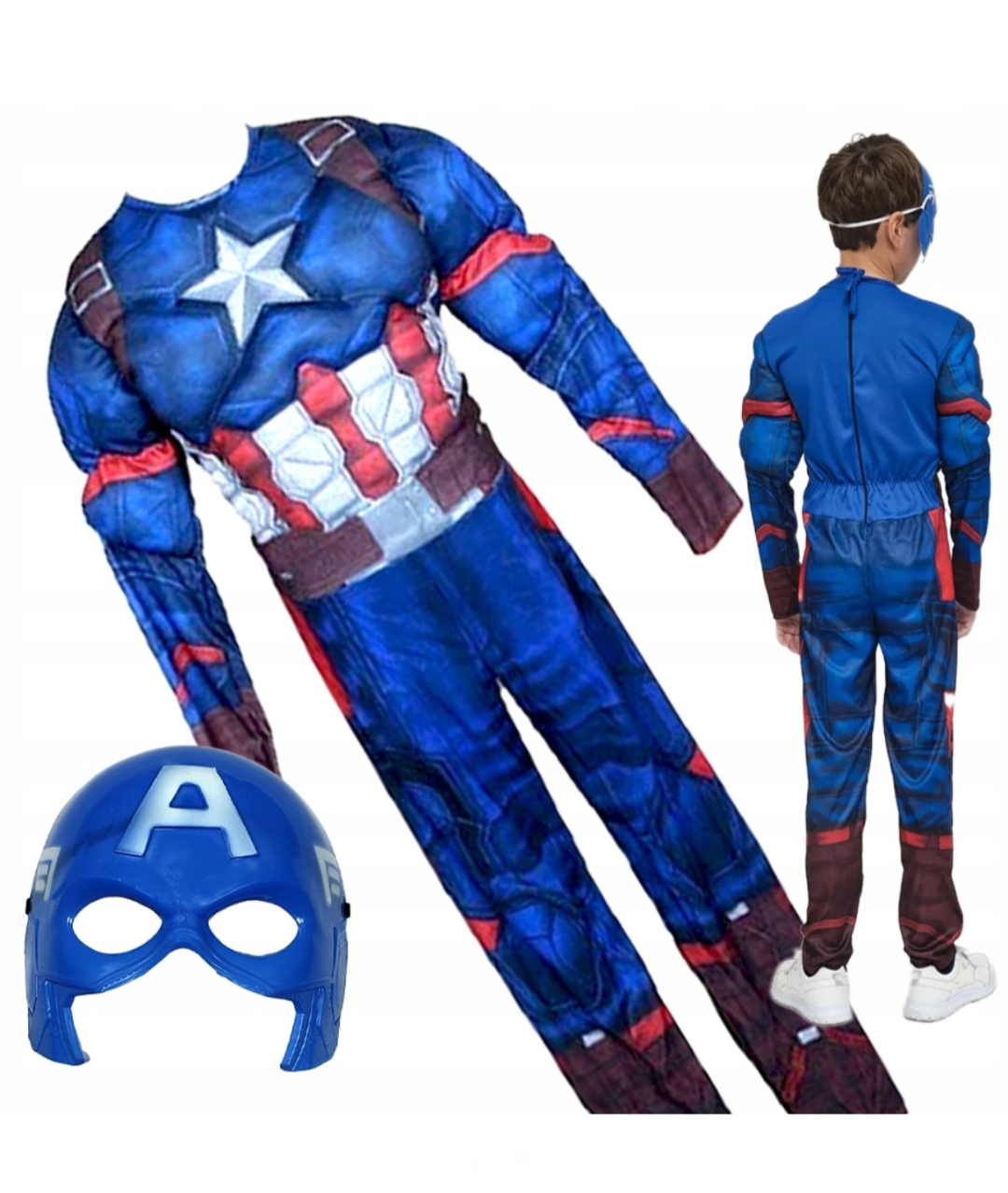 Kids Captain AMERICA Muscle Costume with mask