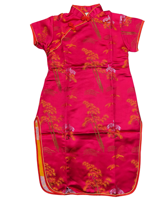 Girls Chinese Qipao Cheongsam Dress Red sutable 8 /13years