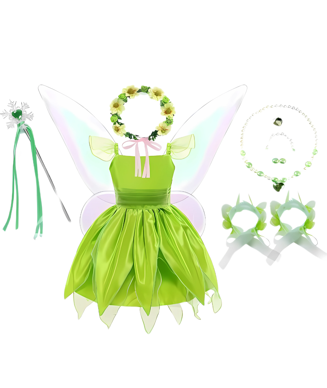 Kids Girls Princess Fairy Costume Halloween Birthday Party Cosplay Fancy Dress up with Wings