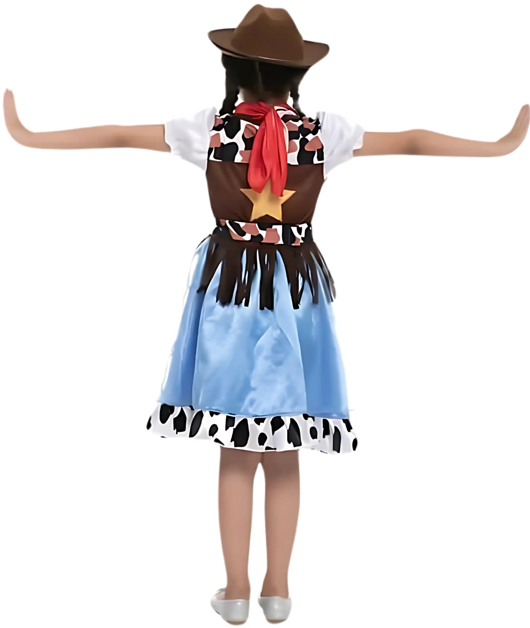 Cowboy Costume for Girls Kids Halloween Party Dress Up with Cowboy Hat for Role Playing Outfit