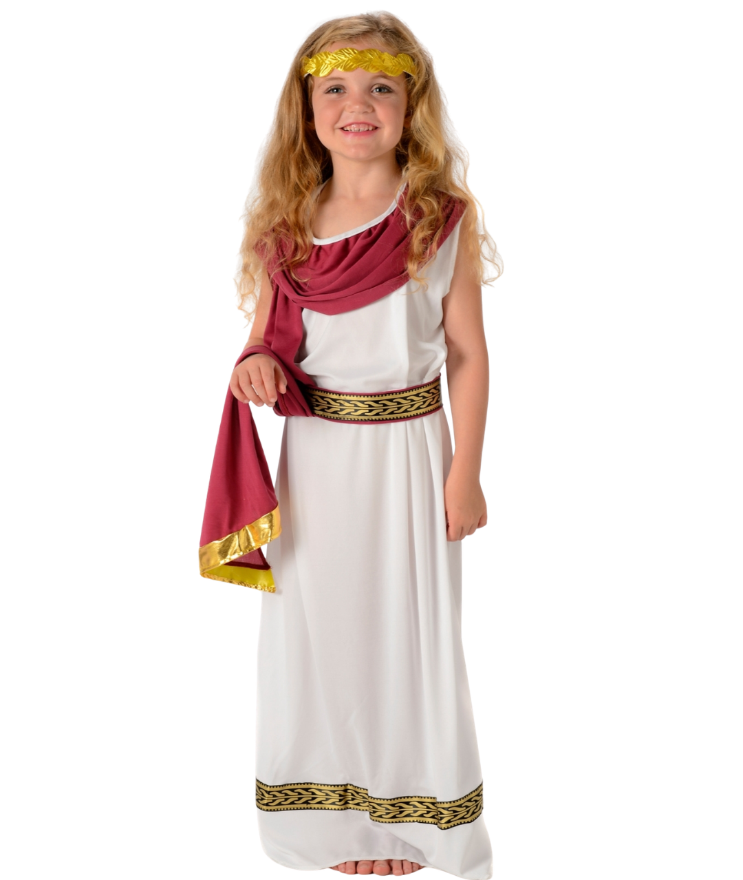 Imperial Roman Kids Fancy Dress Greek Caesar Toga Girls Childrens Costume