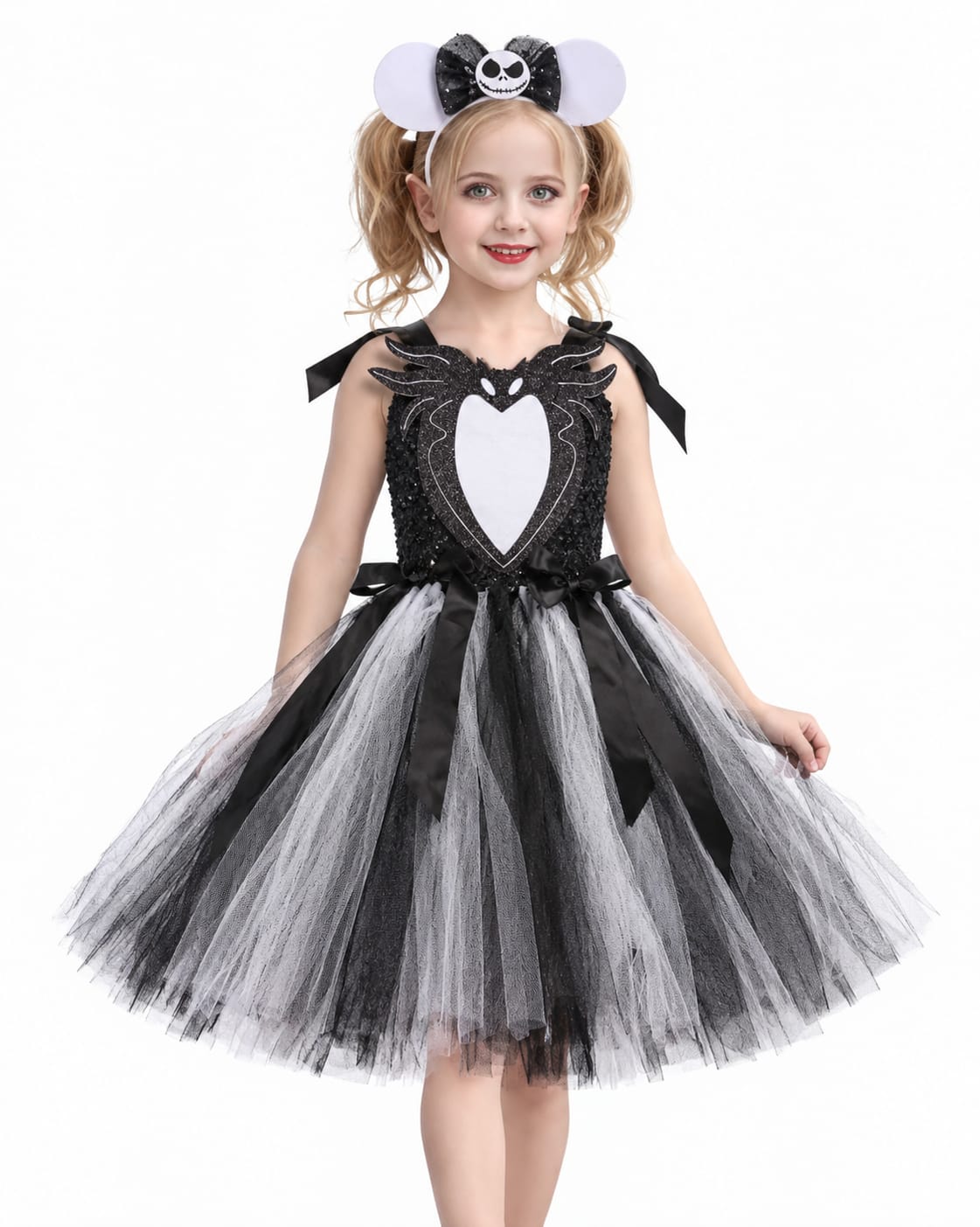 Girls Nightmare Jack Halloween Costume Baby Villain Cosplay Carnival Party Pageant Tutu Dress Children Kids