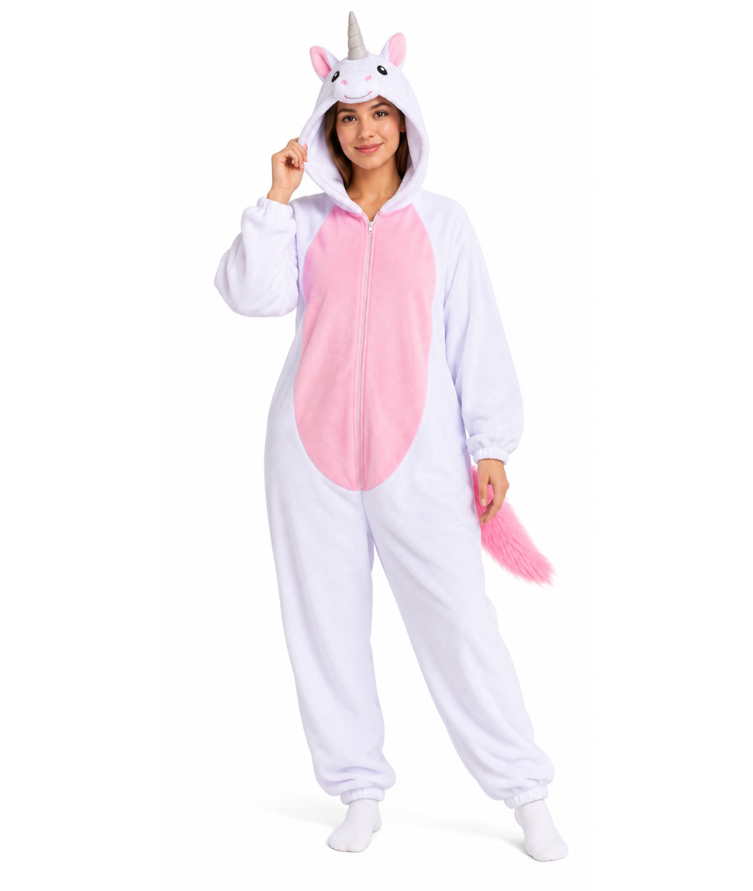 Pink Unicorn Onesie Costume for men & women Original & Funny - Costumes for adults, accessory fancy dress & props for Halloween, carnival & parties - Pink