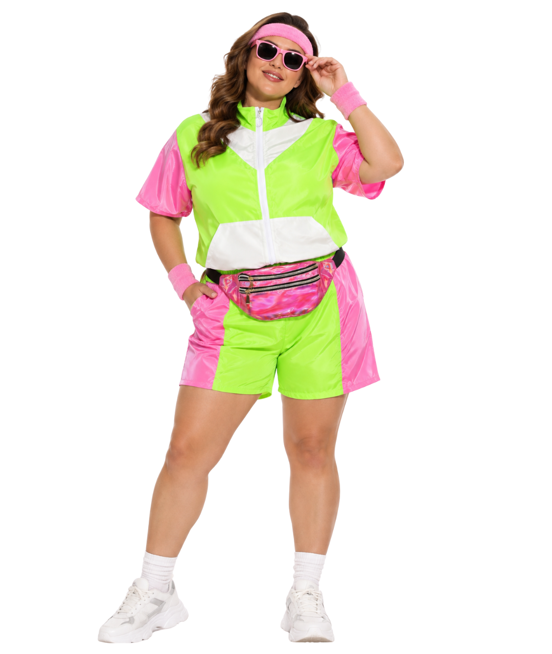 Woman's vintage 80s 90s style tracksuit outfit