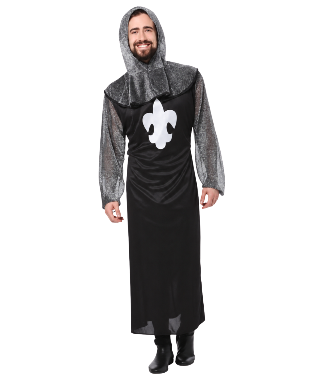 Stunning Knight Costume for Adults Medieval Chainmail Look Tunic
