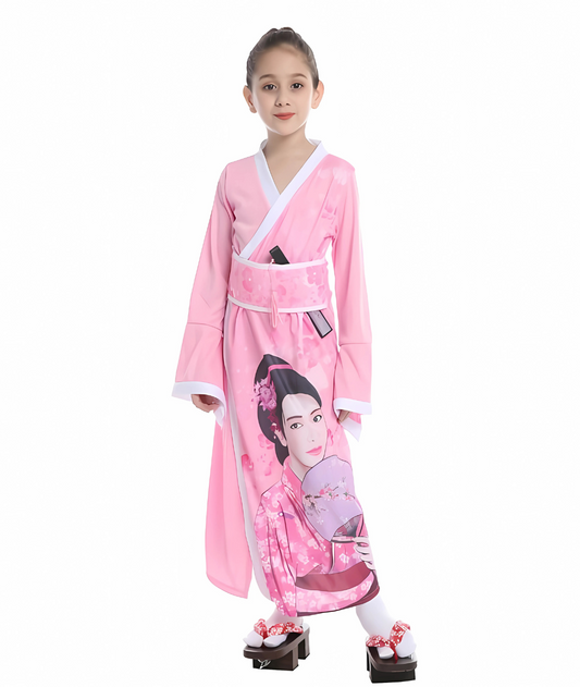 Japanese Traditional Dress Kimono Robe for Kids Girls Costume