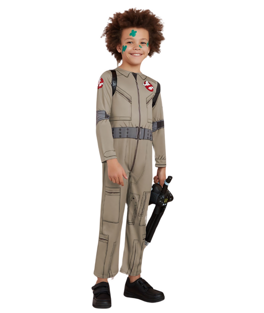 Beige Ghostbusters Costume With Proton Pack Halloween costume for kids