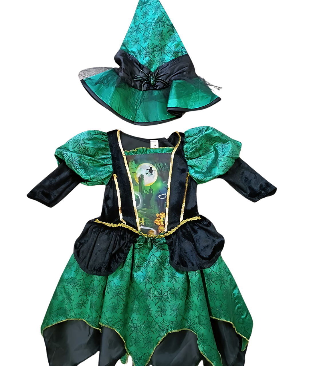 Tu Kids Witch Fancy Green Dress Halloween Costume - Bat witch Girls dress