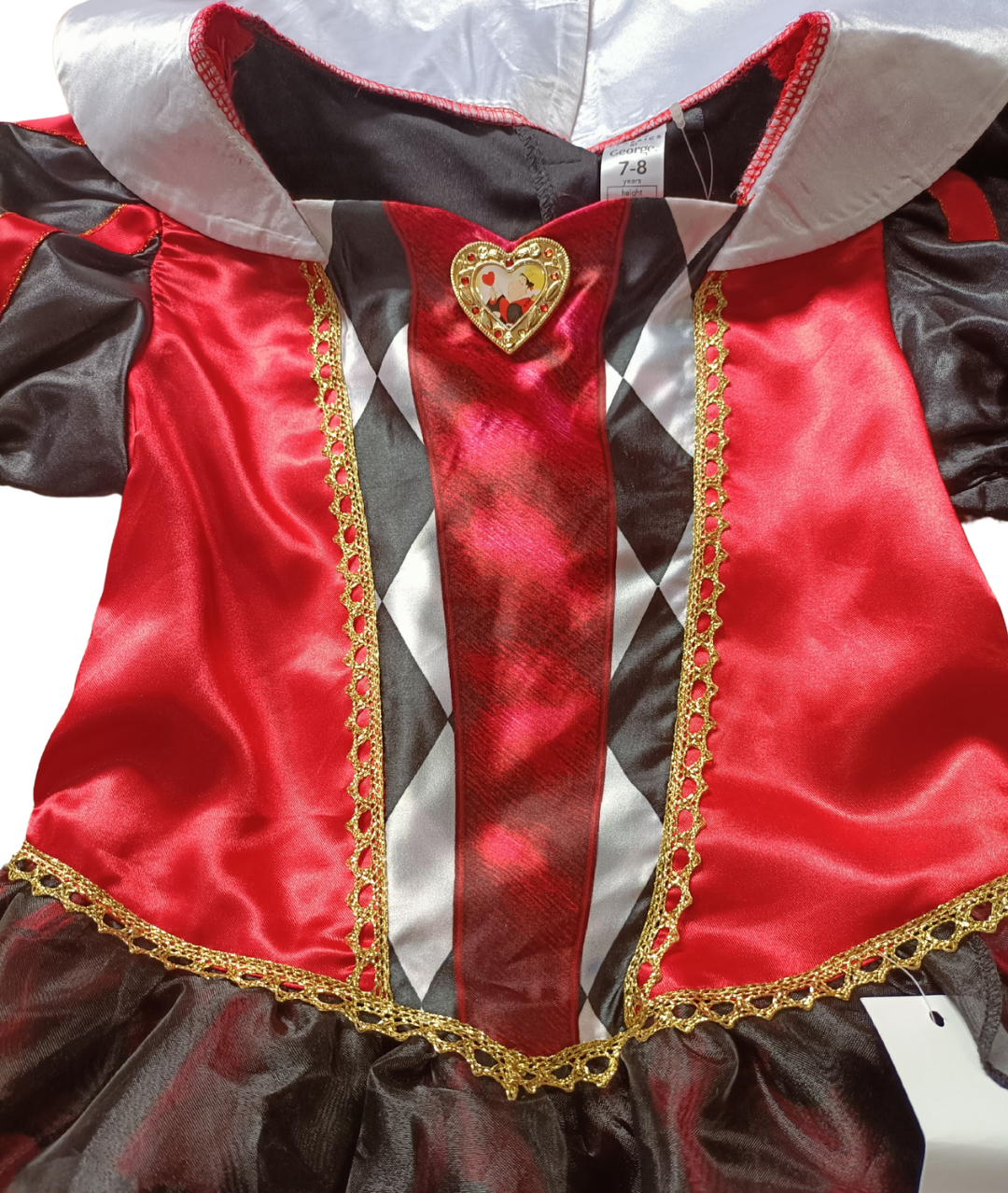 Red Heart Queen of  Wonderland Halloween Costume Fancy Dress Party Outfit