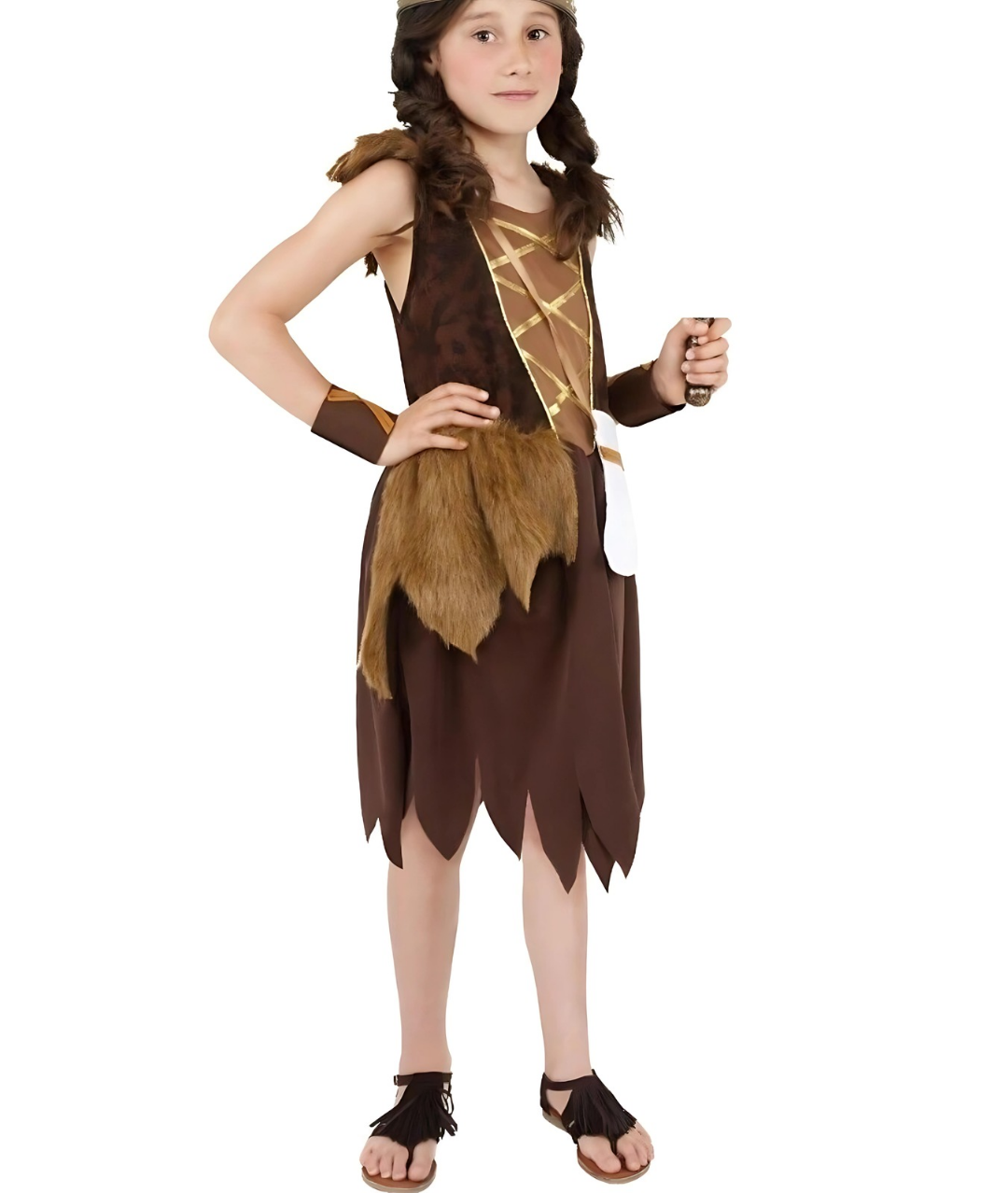 Girls' Cavegirl Viking Fancy Dress Halloween Fancy Dress