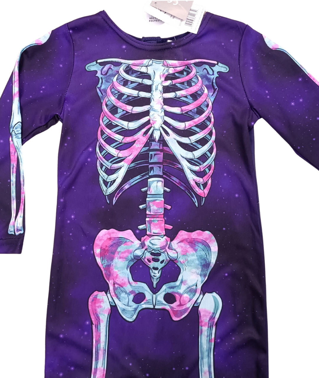 Girls Purple Skeleton George Halloween Costume Set