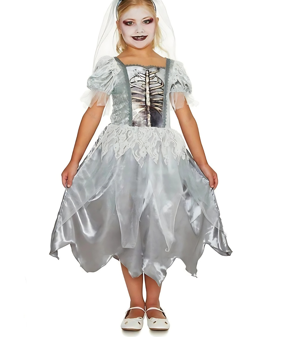 Witch Fancy Dress Silver Zombie Dress