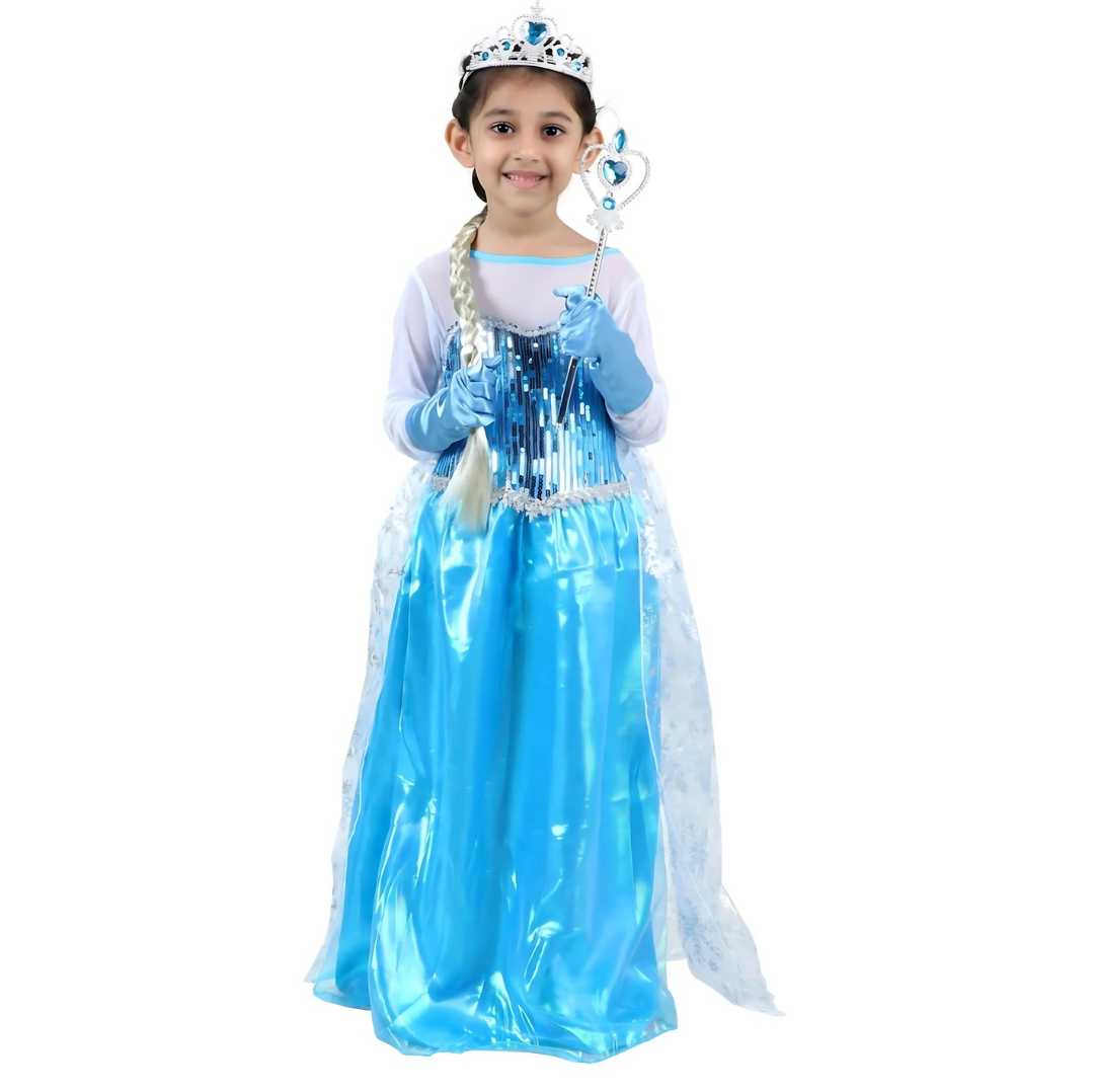 Girls Frozen Elsa Fancy Dress Princess Cosplay Party Birthday Costume