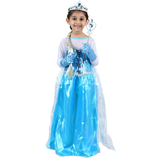 Girls Frozen Elsa Fancy Dress Princess Cosplay Party Birthday Costume