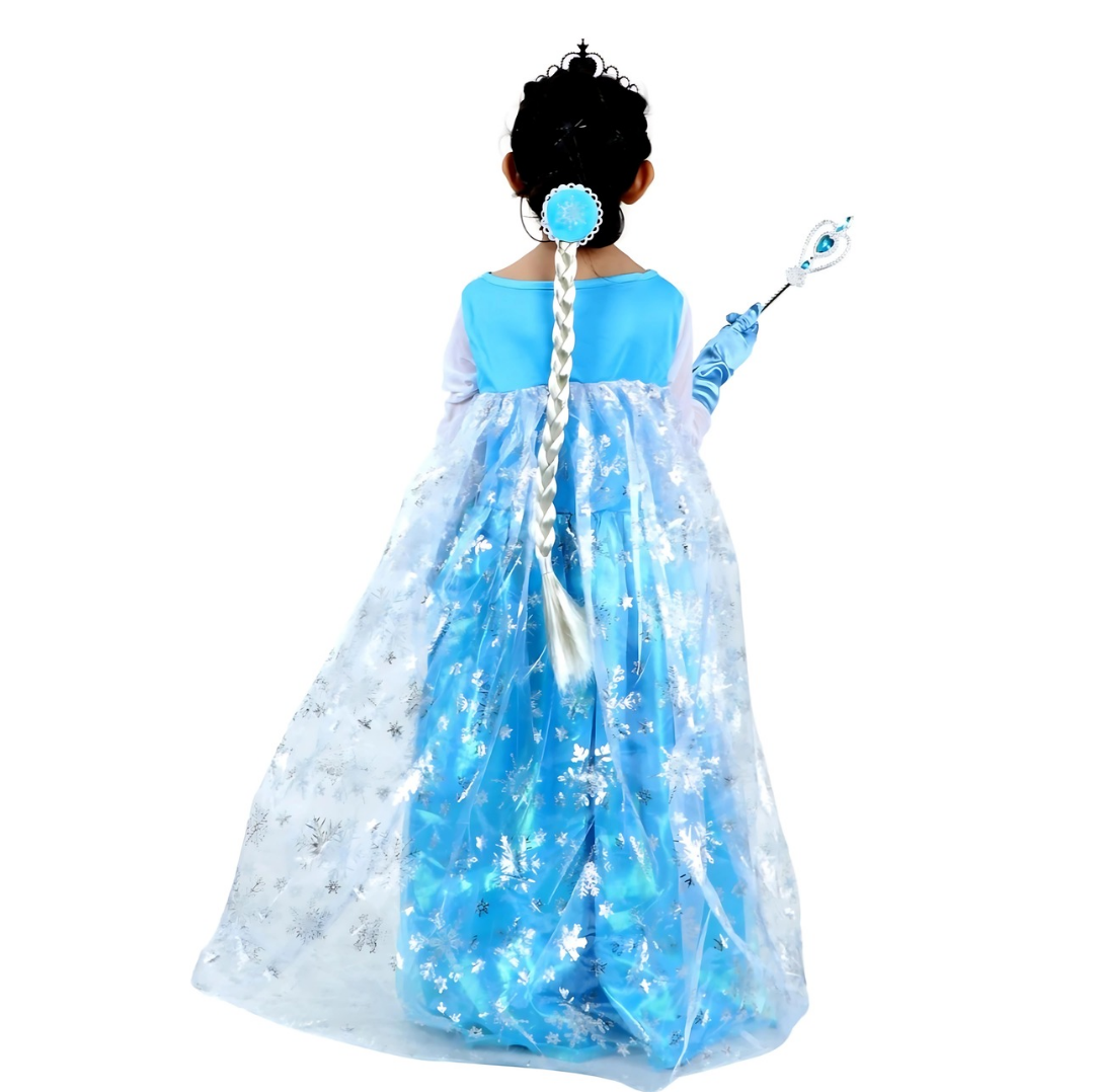 Girls Frozen Elsa Fancy Dress Princess Cosplay Party Birthday Costume