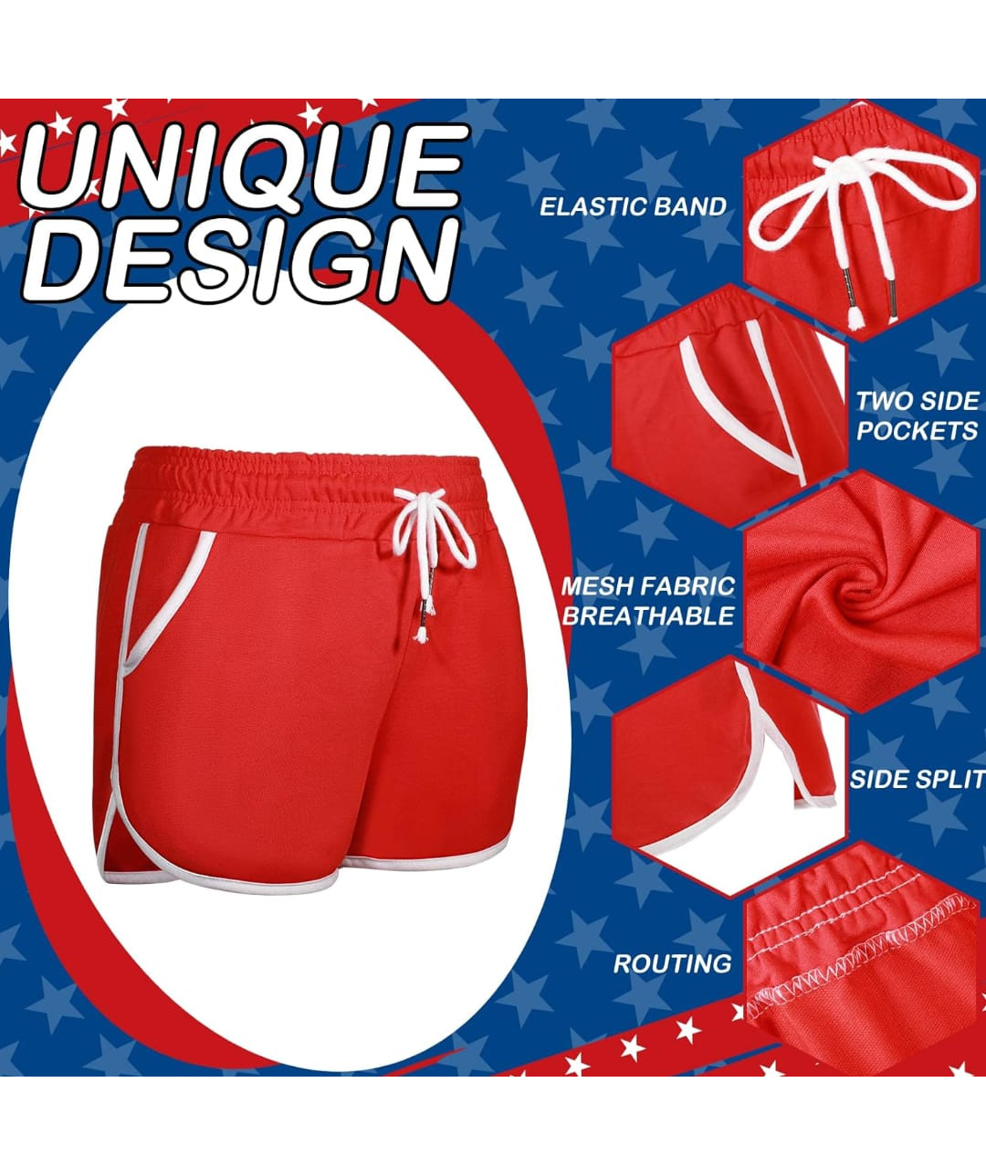 80s Costumes for Adult Set, Including Running Short with Striped Headband Wristband2