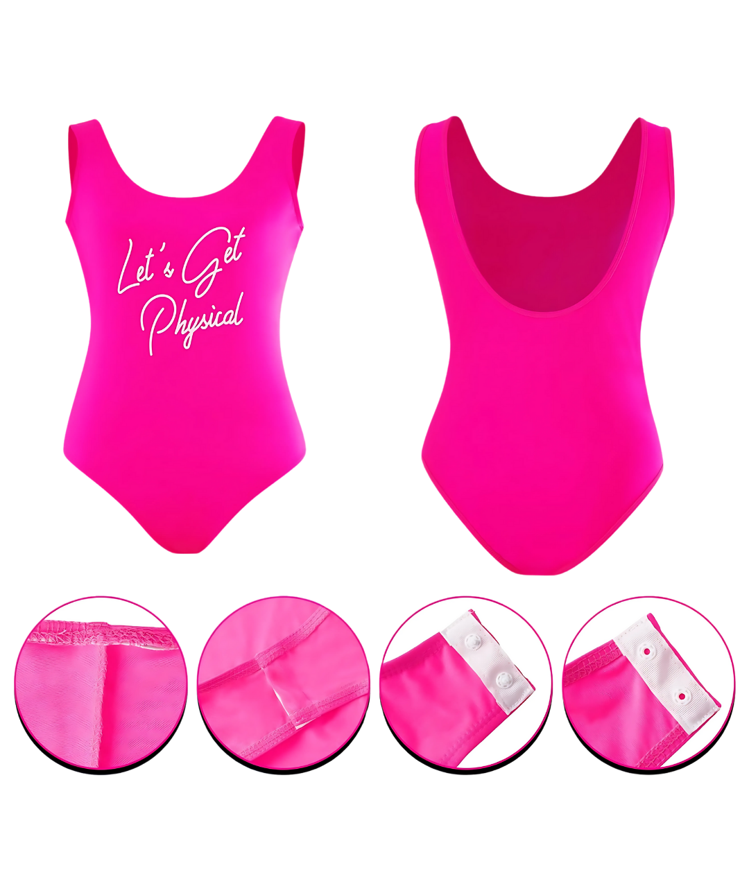 80s Lets Get Physical Costume Ladies Sport Exercise Leotard Fancy Dress Outfit Pink and blue2