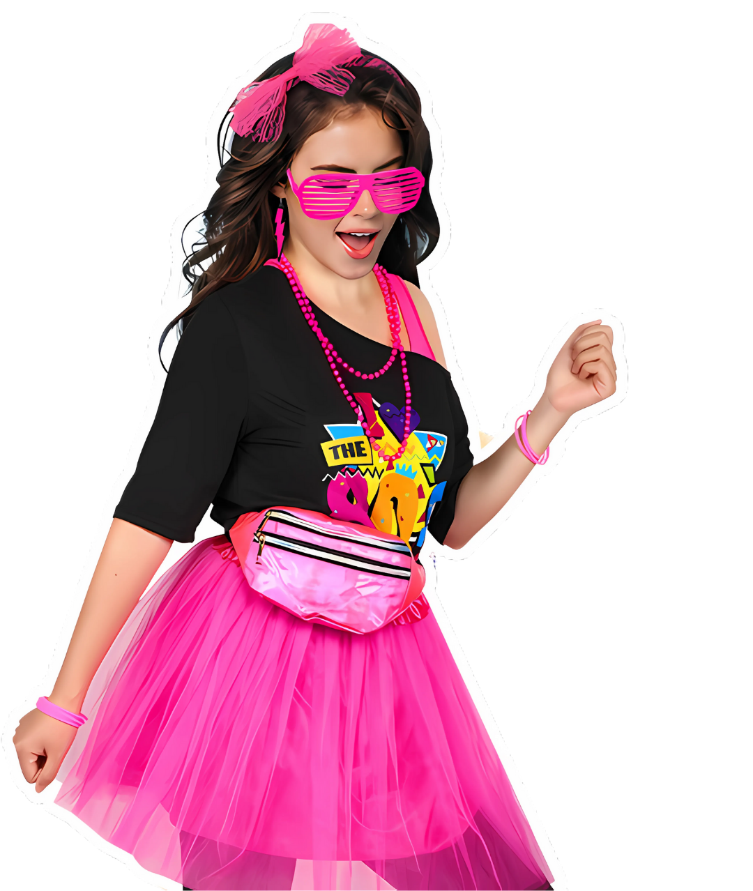 80s Outfit Women Costume with Accessories Set-set in Jordan