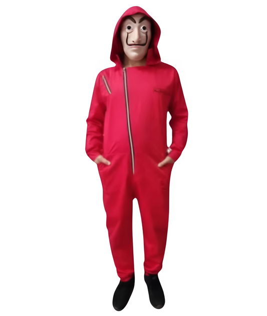 Adult Salvador Dali La Casa De Papel Mask Costume Red Jumpsuit-set in Jordan