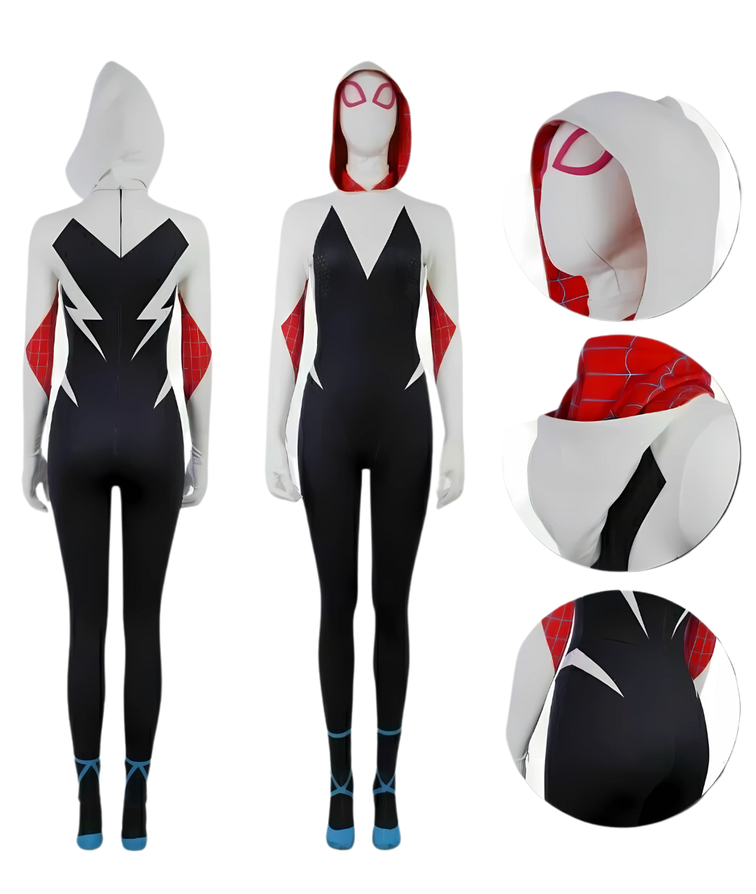 Adult Spider-Gwen Zentai Suit Fancy Dress Costume5