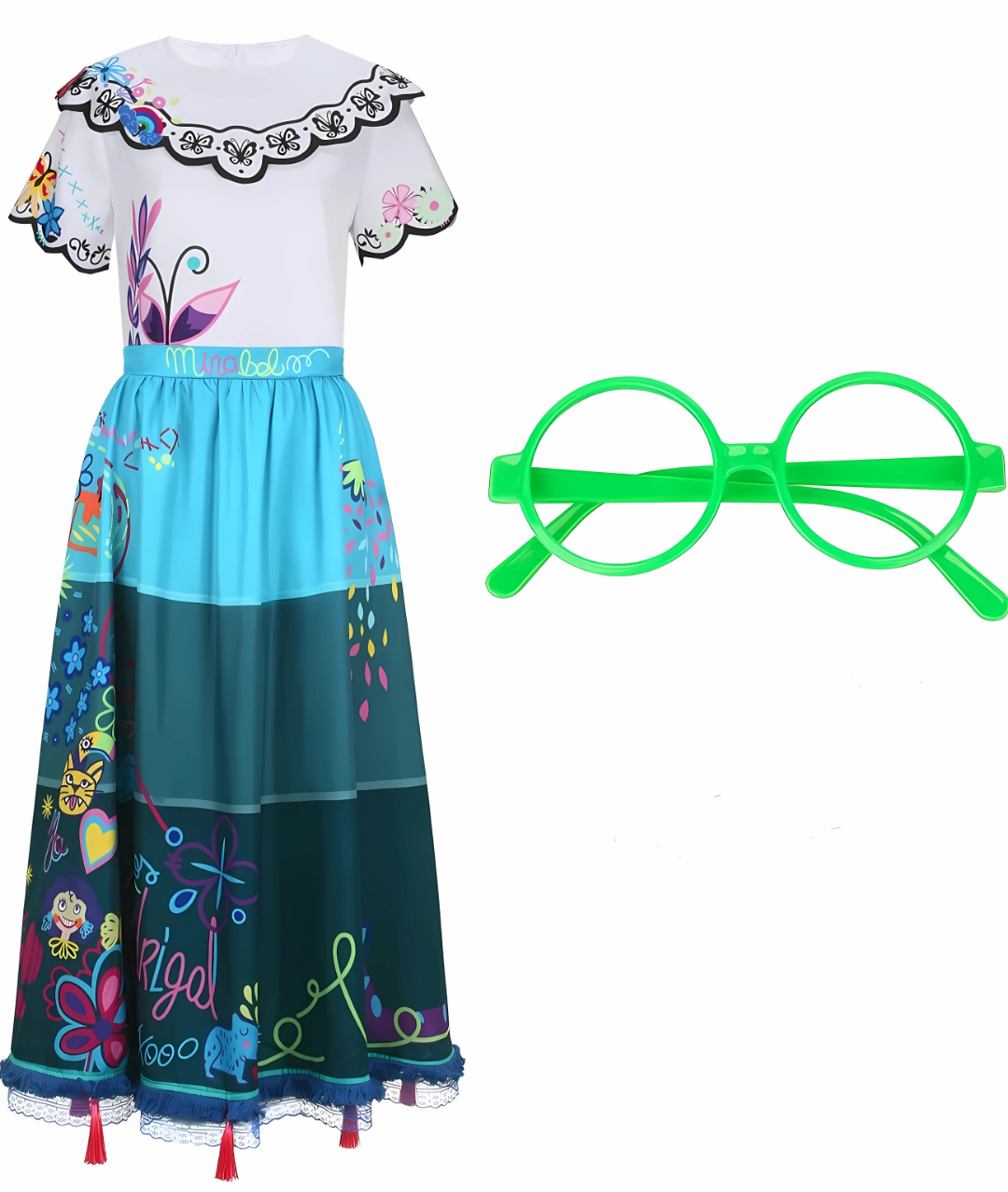 Adult Women Mirabel Costume Dress With Glasses2