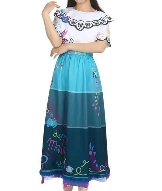 Adult Women Mirabel Costume Dress With Glasses3-set in Jordan