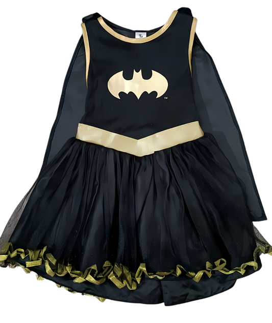 BATGIRL Costume Dress Girls M Black/Gold Detachable Cape Sleeveless-set in Jordan